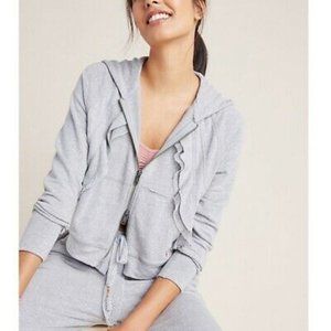 FP Movement Technolinen Zip Up Grey Crop Hoodie SZ XS